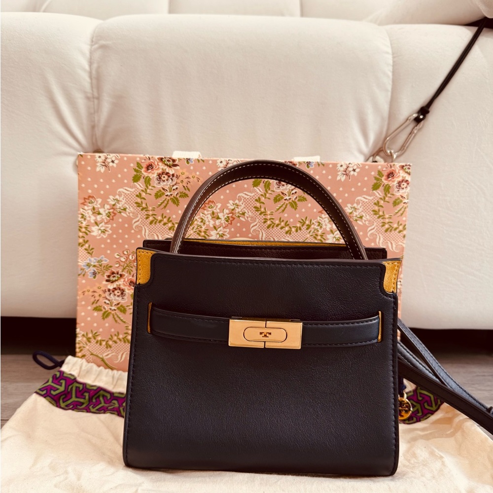 Tory Burch Mini Lee Radziwill Leather Top Handbag